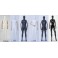 Male female Abstract Mannequin Egghead Wood Arms Hands Black White Matte or Glossy