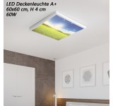 LED Deckenleuchte 9980 mit Fernbedienung Lichtfarbe/ Helligkeit einstellbar Entspanntes Design lackierter Metallrahmen