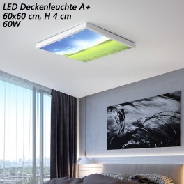 LED Deckenleuchte 9980 mit Fernbedienung Lichtfarbe/ Helligkeit einstellbar Entspanntes Design lackierter Metallrahmen