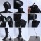 FC-4Black schwarz weibliche abstrakte Schaufensterpuppe mit Metallplatte  