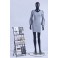 FC-4Black schwarz weibliche abstrakte Schaufensterpuppe mit Metallplatte  