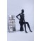 FC-4Black schwarz weibliche abstrakte Schaufensterpuppe mit Metallplatte  