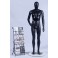 FC-4Black schwarz weibliche abstrakte Schaufensterpuppe mit Metallplatte  