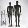 Male abstract mannequin white shiny or black matt skin color man new ears nose