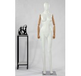 Female Abstract Mannequin Egghead Wood Arms Hands White Matte HX-F11-6M
