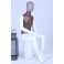 damaged mannequin  Mannequin white matt lacquered Brown chest high quality metal mesh head with metal plate