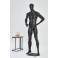 Mannequin black matt lacquered male nose shaped mouth