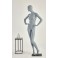 Mannequin gray matt lacquered Female nose shaped mouth