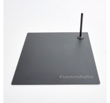 Metal plate black matt lacquered 38x38 cm 4.5 kg. With foot spike