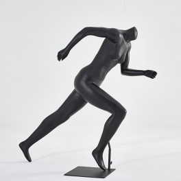 Beautiful sporty mannequin man or woman running black matt without head Beautiful and high quality