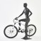 Fahrradfahren Position Sportliche Schaufensterpuppe Mann oder Frau schwarz matt geformer Kopf Schön und Hochwertig