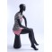 J8-8 abstract sitting female  mannequin matt black 