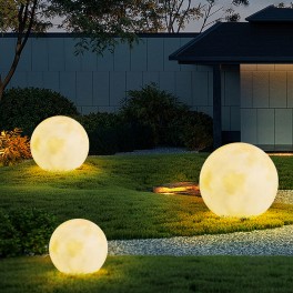 LED Gartenleuchte Außenlampe Kugellampe mit Stromkabel 3 M Leuchtkugel 60cm Farbwechsel Fernbedienung RGB Dimmbar Fassung E27