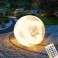 LED Gartenleuchte Kugellampe 60cm  mit Stromkabel YQ600-A Mond
