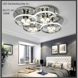 D808 LED Deckenleuchte mit Fernbedienung Lichtfarbe/ Helligkeit einstellbar Rahmen nur Neutralweiß Acryl-Schirm A+