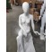 Mannequin white matt lacquered high-grade eggheaed with metal plate woman female
