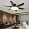 SX009-132 dark brown ceiling fan LED lighting 6 speeds, timer summer and winter mode