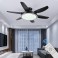 SX009-132 dark brown ceiling fan LED lighting 6 speeds, timer summer and winter mode