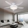 SX009-132 dark brown ceiling fan LED lighting 6 speeds, timer summer and winter mode