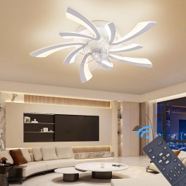 SX009-132 dark brown ceiling fan LED lighting 6 speeds, timer summer and winter mode