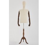 A-9T-G male dressmakers with egghead dummy with flexible arms made of wood