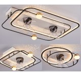 oszillierend Deckenventilator mit LED Beleuchtung mit Fernbedienung Lichtfarbe/Helligkeit einstellbar 6 Geschwindigkeiten