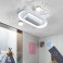 oscillating ceiling fan with LED lighting with remote control light color/brightness adjustable 6 speeds