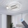 oscillating ceiling fan with LED lighting with remote control light color/brightness adjustable 6 speeds