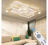  LED Deckenleuchte mit Fernbedienung/App Lichtfarbe/Helligkeit einstellbar. Weißer Rahmen und Sternen Design