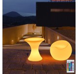 LED garden light, luminous armchair, table, economical with remote control