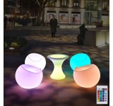 LED garden light, luminous armchair, table, economical with remote control