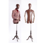  A-1T-G male dressmakers with egghead dummy with flexible arms made of wood