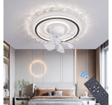 Fan1805-YT schwarz/weiß Deckenventilator LED Beleuchtung Lichtfarbe einstellbar 6 Geschwindigkeiten