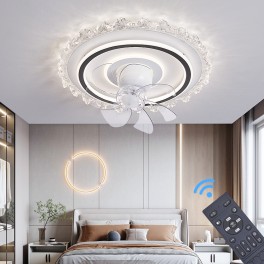 Fan1805-YT schwarz/weiß Deckenventilator LED Beleuchtung Lichtfarbe einstellbar 6 Geschwindigkeiten