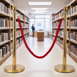 Elegante VIP-Absperrpfosten mit rotem Seil – Für Events, Empfang & mehr