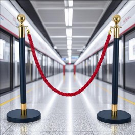 Elegante VIP-Absperrpfosten mit rotem Seil – Für Events, Empfang & mehr