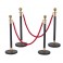 2xBG2 Elegante VIP-Absperrpfosten mit rotem Seil – Für Events, Empfang & mehr