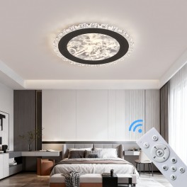 LED ceiling light dimmable with remote control, continuously variable 3000–7000 K, energy-saving, modern, black or white