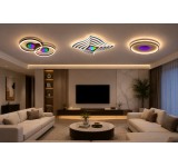 LED Deckenleuchte Infinity RGB mit Fernbedienung, 3D Tunneleffekt, Lichtflächen einzeln schaltbar dimmbar 10–100%, 1800–12000K 