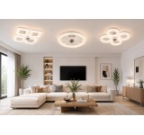wei&szlig; Deckenventilator LED Beleuchtung Lichtfarbe einstellbar 6 Geschwindigkeiten, timer Sommer und Wintermodus