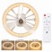 White ceiling fan with LED lighting, adjustable light color, 6 speeds, timer, and summer/winter modes.