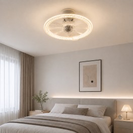 wei&szlig; Deckenventilator LED Beleuchtung Lichtfarbe einstellbar 6 Geschwindigkeiten, timer Sommer und Wintermodus