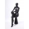 QT16-8 abstract sitting mannequin matt dark gray