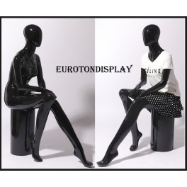 abstract sitting mannequin XF-17H shining black