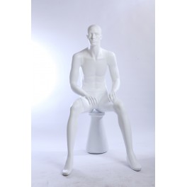  abstract white matt  sitting mannequin QT10-6