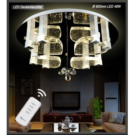 LED ceiling light 1666 crystal clear incl. LEDs and remote control light color / brightness adjustable 64w