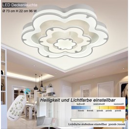 LED ceiling light 2118-3 with remote control light color / brightness adjustable A+ 96 W