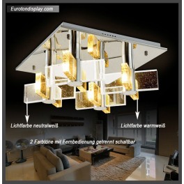 LED ceiling light 1680 101*76 cm crystal clear incl. LEDs and remote control light color  adjustable 80 W