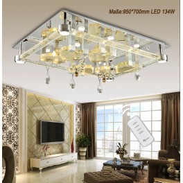 LED ceiling light 2906 95*75 cm crystal clear incl. LEDs and remote control light color adjustable 134 W