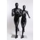 Abstract continuous black matte man woman sporty chic fashion shop window doll